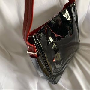 BALLY Black Patent Shoulder Tote Bag